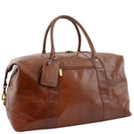 Real Leather Travel Holdall Large Size Duffle Perugia Tan