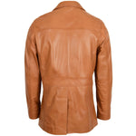 Mens Leather Reefer Buttoned Blazer Jacket Derek Tan 1