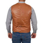 tan leather vest