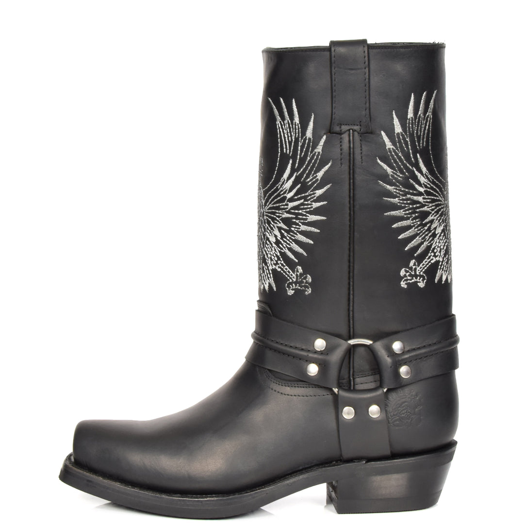 mens leather biker boots
