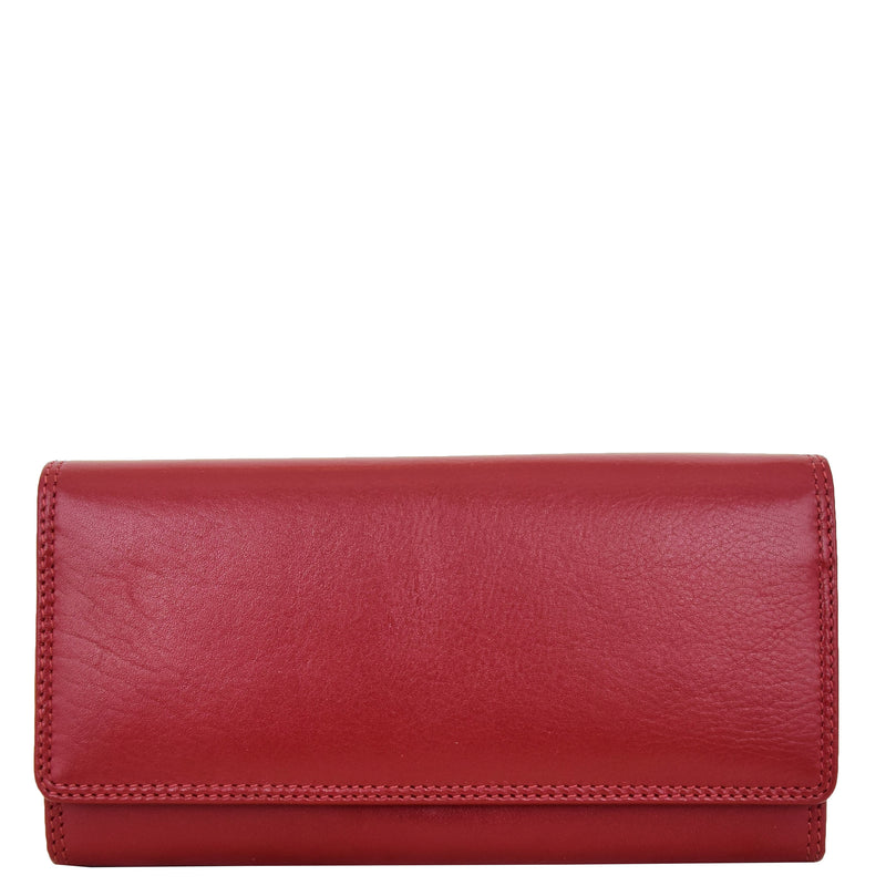 Womens Envelope Style Leather Purse Adelaide Red 1