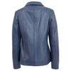 Womens Classic Zip Fastening Leather Jacket Julia Blue 1