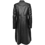 Womens Real Leather Full Length Long Coat Leila Black 1