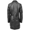 Womens Real Leather Mac Coat 3/4 Length Classic Style F99 Black 1