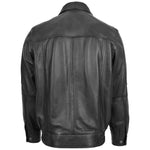 Mens Bomber Leather Jacket Classic Style Jim Black 1