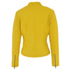 Womens Leather Standing Collar Jacket Becky Yellow 1