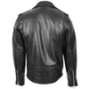 Mens Heavy Duty Leather Biker Brando Jacket Kyle Black 1