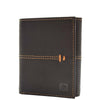 Mens Real Leather Slim Trifold Wallet HOL102 Brown 3