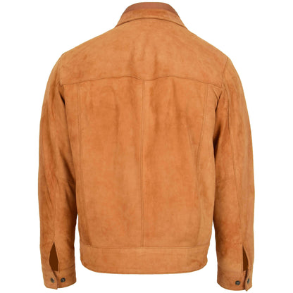 Mens Real Suede Casual Harrington Jacket Larry Tan 1