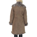 long sheepskin fur jacket for women