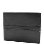 Mens Leather Slim Bifold Wallet HOL802 Black 4