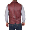 foldable collar casual leather vest