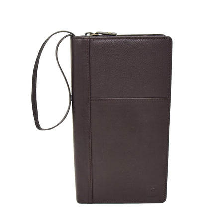 Zip Around Documents Leather Wallet Perth Brown 1