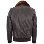 Mens Leather Bomber Jacket with Detachable Collar Arthur Brown 1