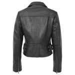 Womens Soft Leather Cross Zip Casual Jacket Jodie Black 1