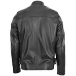 Mens Leather Cafe Racer Causal Biker Jacket Gerard Black 1