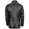 Mens Classic Three Button Soft Leather Blazer David Black 1