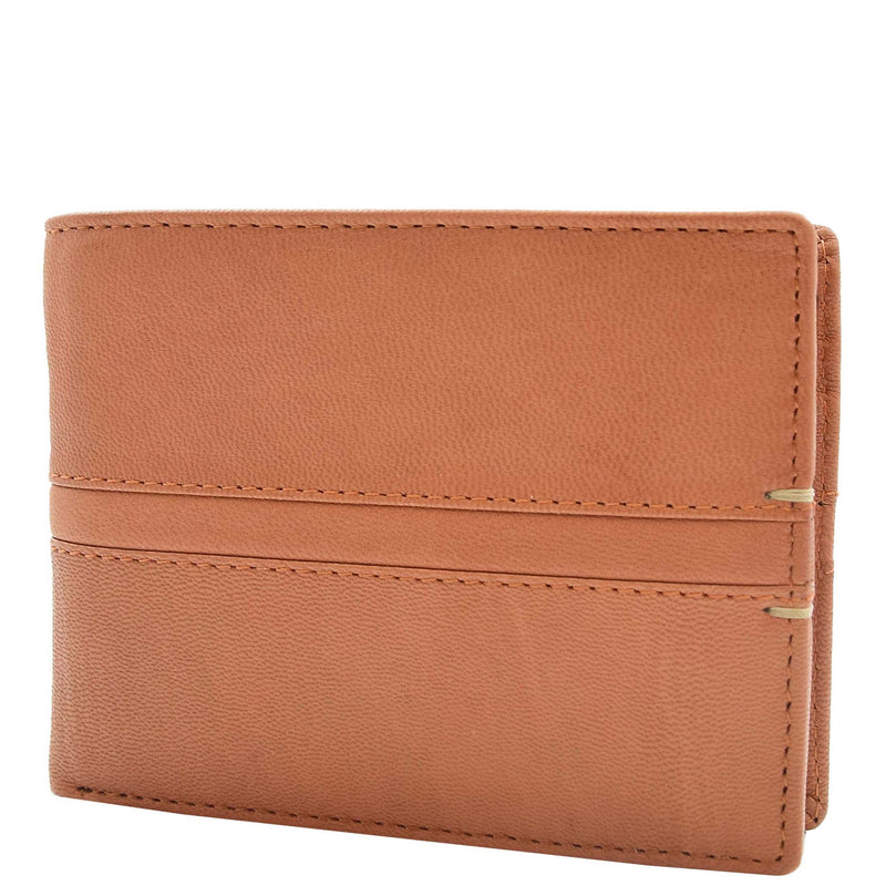 Mens Real Leather Bifold Wallet HOL801 Cognac 4