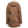 Womens Sheepskin Duffle Coat Mid Length Ellen Vintage Brown 1
