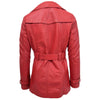 Womens Leather Double Breasted Trench Coat Sienna Red 1