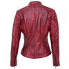 Womens Leather Standing Collar Jacket Becky Burnt Red 1