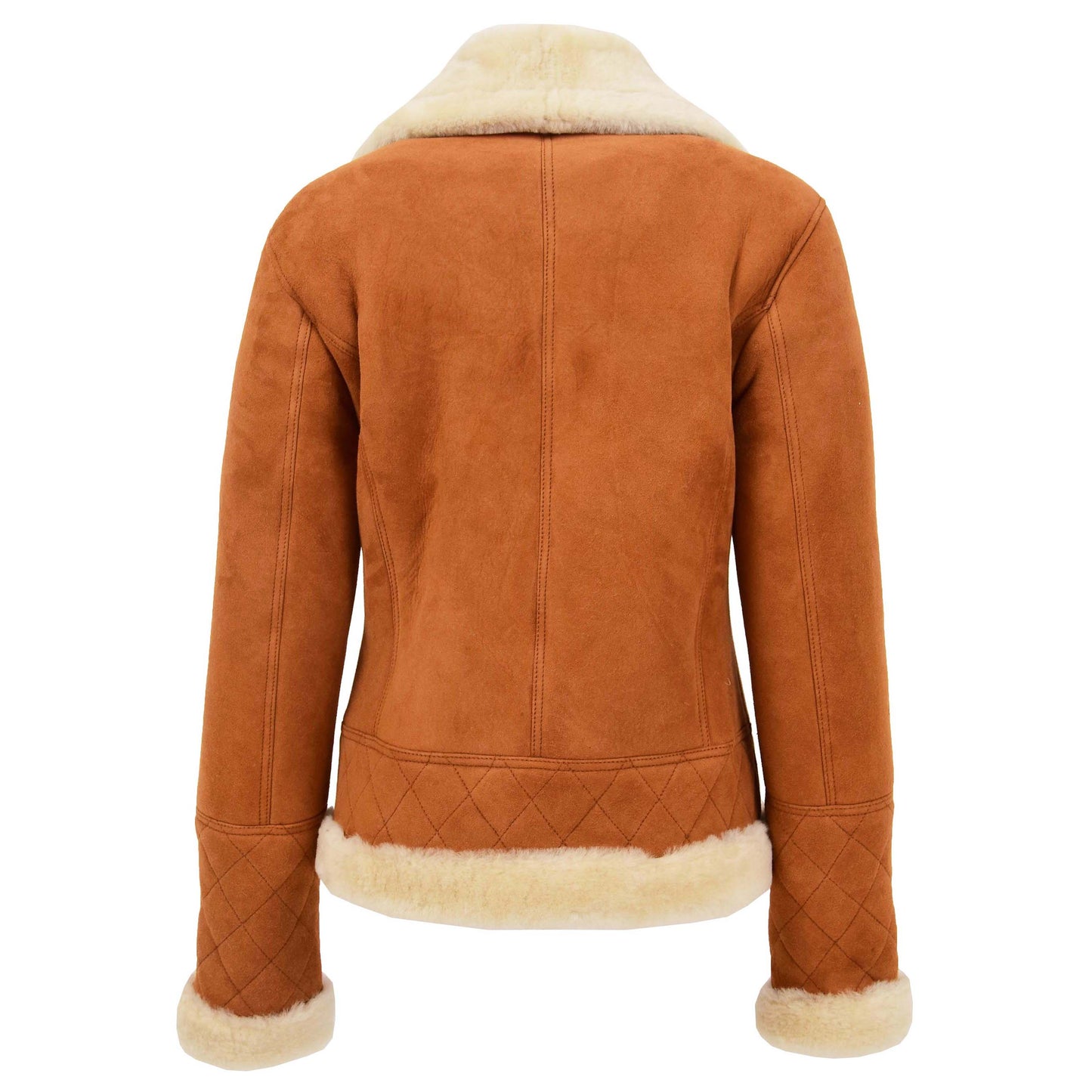 Womens Merino Sheepskin Aviator Jacket Isabelle Tan 1