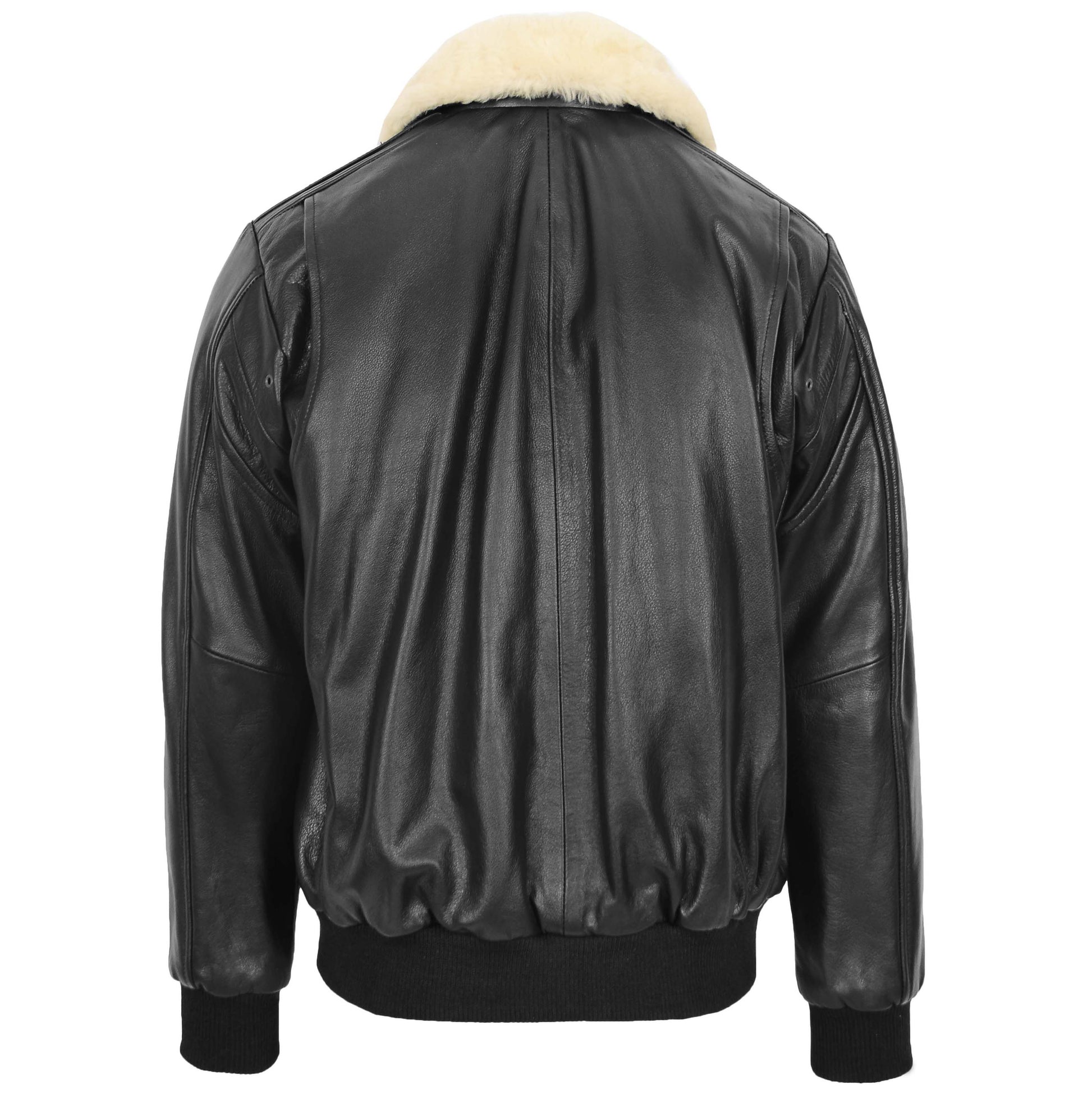 Mens Leather Bomber Jacket G-1 Aviator Style Jarrod Black 1