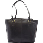 Womens Large Casual Real Leather Shoulder Handbag Greenland Black 2