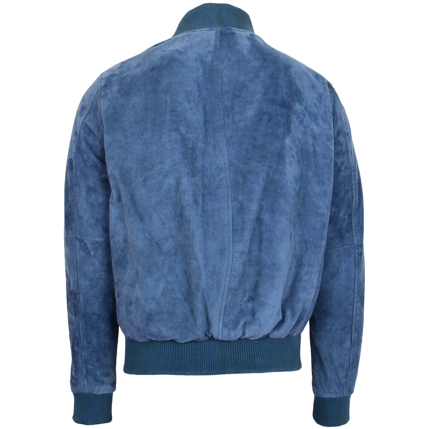 Mens Suede MA-1 Bomber Jacket Trevor Blue 1