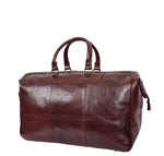 Real Leather Holdall Large Size Travel Weekend Duffle Bag Greenleaf Brown