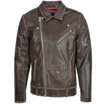 Mens Leather Biker Brando Design Jacket Neil Brown 2