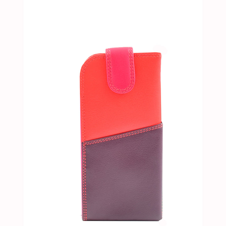 Real Leather Soft Slim Leather Glasses Case Cover HOL6011 Plum Multi 3