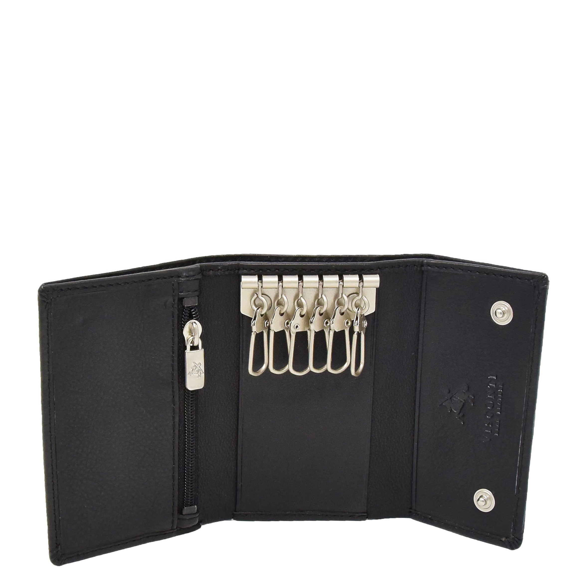 Trifold Leather Keys Wallet Black | House of Leather