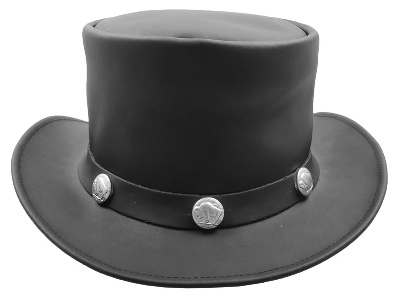Real Leather Top Hat Buffalo Coins Band Hats HL0011 3