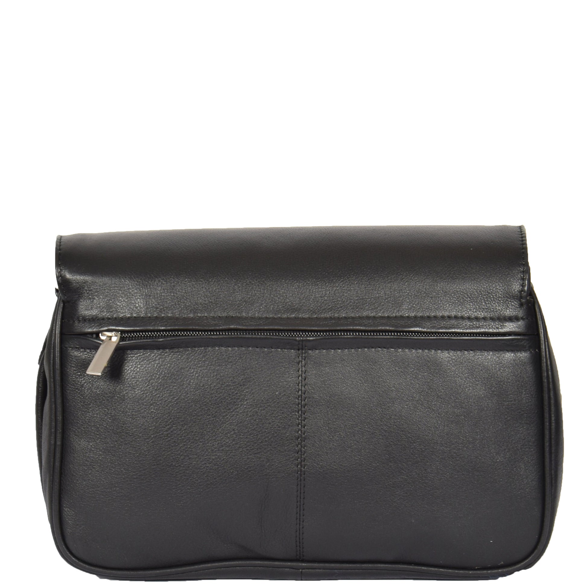 ladies leather bag with back zip pocket