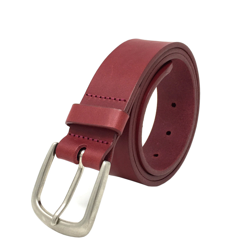 leather belt with pin buckle