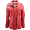 Womens Leather Jacket with Detachable Collar Dalia Red 2