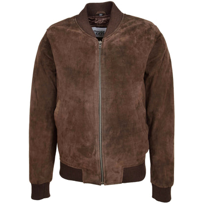 Mens Suede MA-1 Bomber Jacket Trevor Brown 2