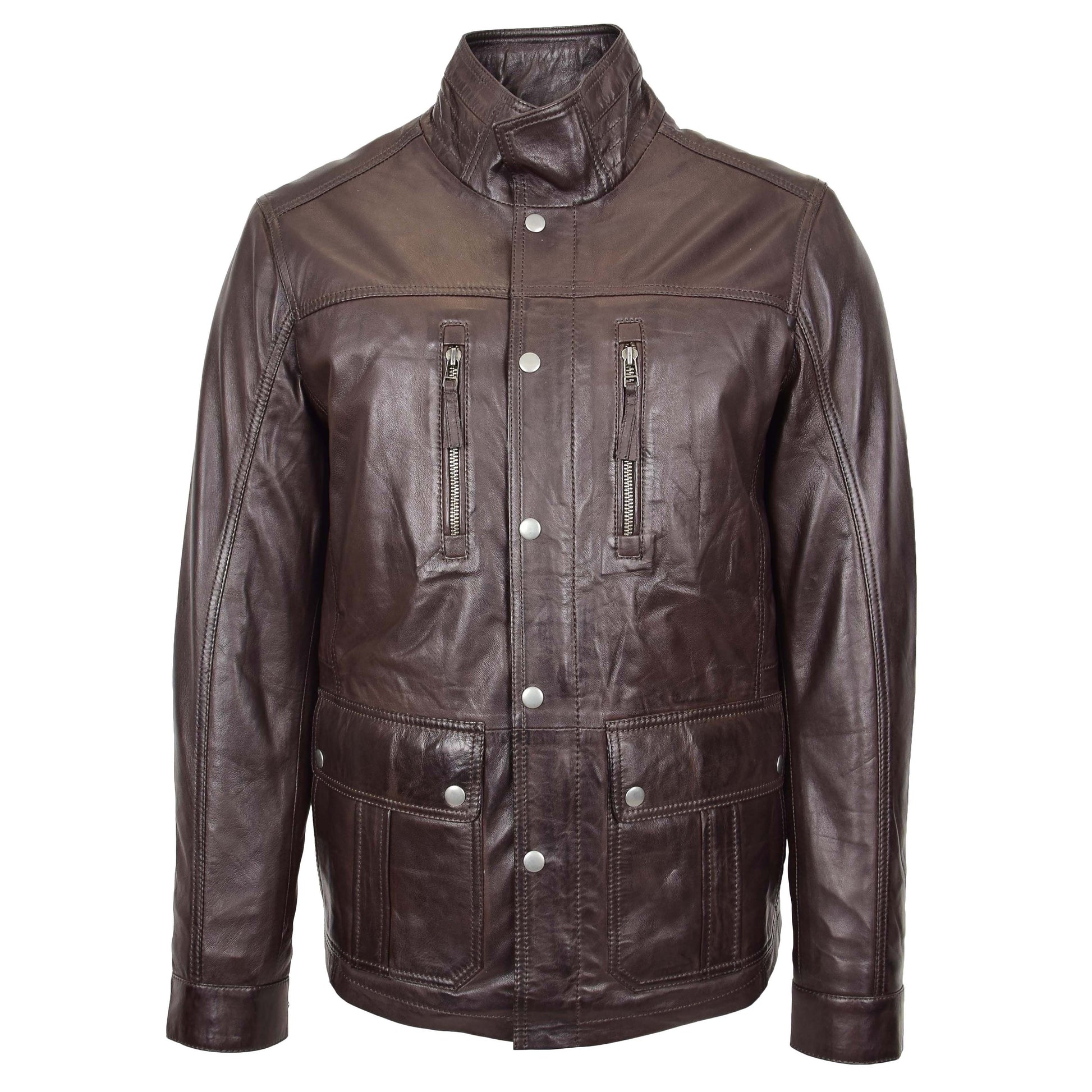 Mens Leather Safari Coat Classic Style Josh Brown 2