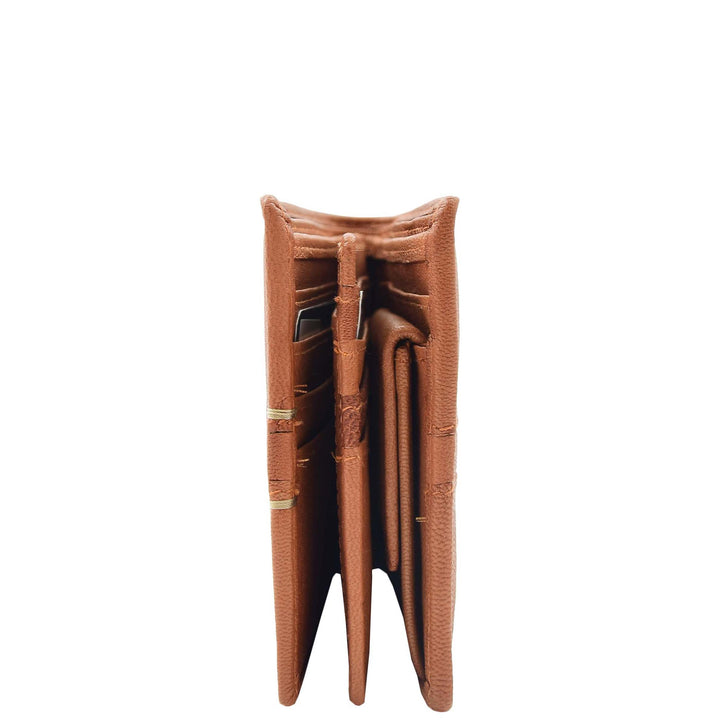 Mens Real Leather Bifold Wallet HOL801 Cognac 2