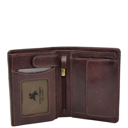 Mens RFID BiFold Leather Wallet Taunton Brown 3