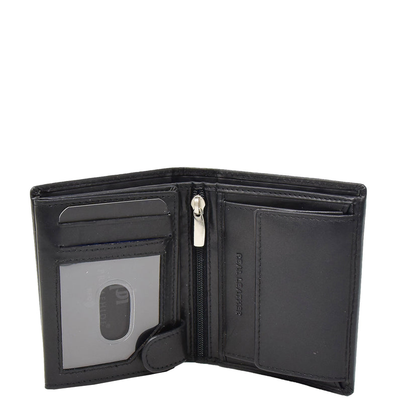 Mens Soft Leather Small Bifold Wallet Brisbane Black 3