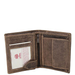 Mens Small Bifold Leather Wallet Venus Brown 3