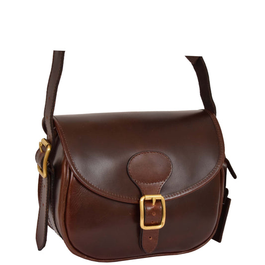 leather cartridge bag brown