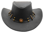 Cowboy Western Genuine Leather Hat HL0010 Black 2