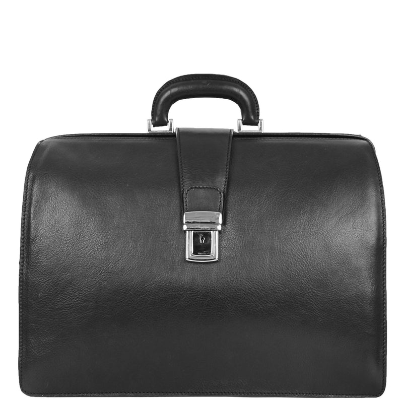 Real Leather Doctors Briefcase Gladstone Bag Ashford Black 2