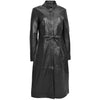 Womens Real Leather Full Length Long Coat Leila Black 2