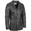 Mens Leather Classic Reefer Jacket Thrill Black 2