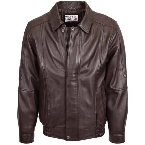 Mens Bomber Leather Jacket Classic Style Jim Brown Nappa8