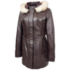 Womens Detachable Hoodie Leather Coat Kathy Brown 2